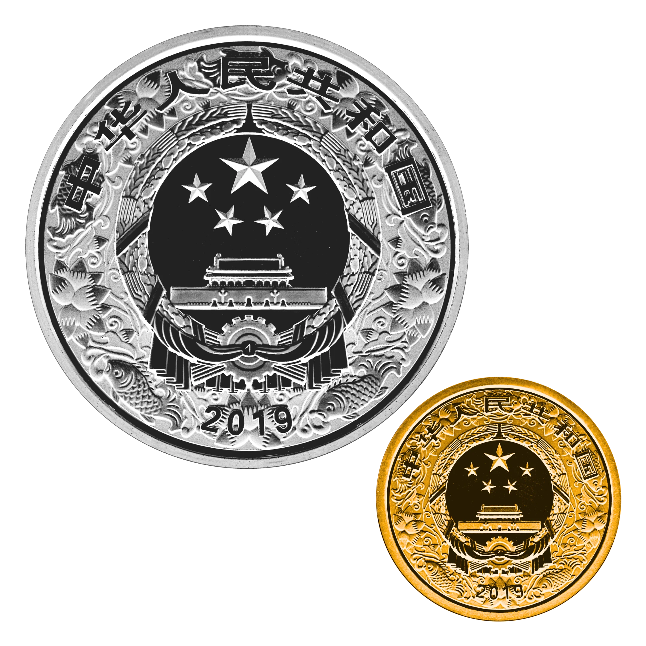 2019年中國生肖己亥豬年彩色3克金+30克銀幣套裝| 民生錢幣PGcoin